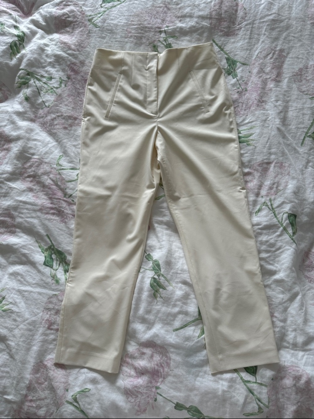 Veronica Beard Cream Straight Leg Pants NWOT